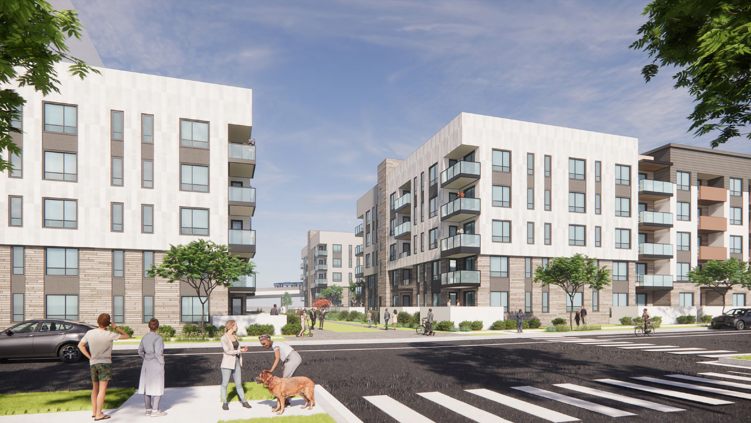 2100 Q Street mid-block paseo, rendering by TCA