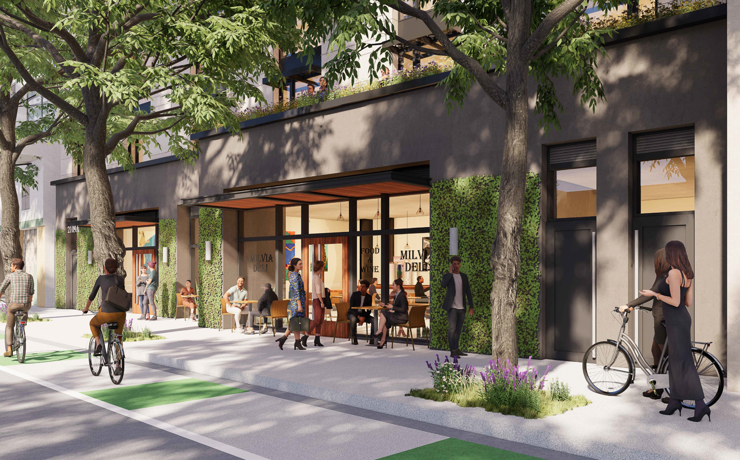 2109 Milvia Street retail space, rendering by Trachtenberg Architects
