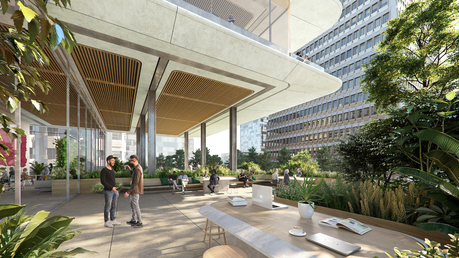 3 Transamerica tenth-floor amenity deck, rendering by Foster + Partners