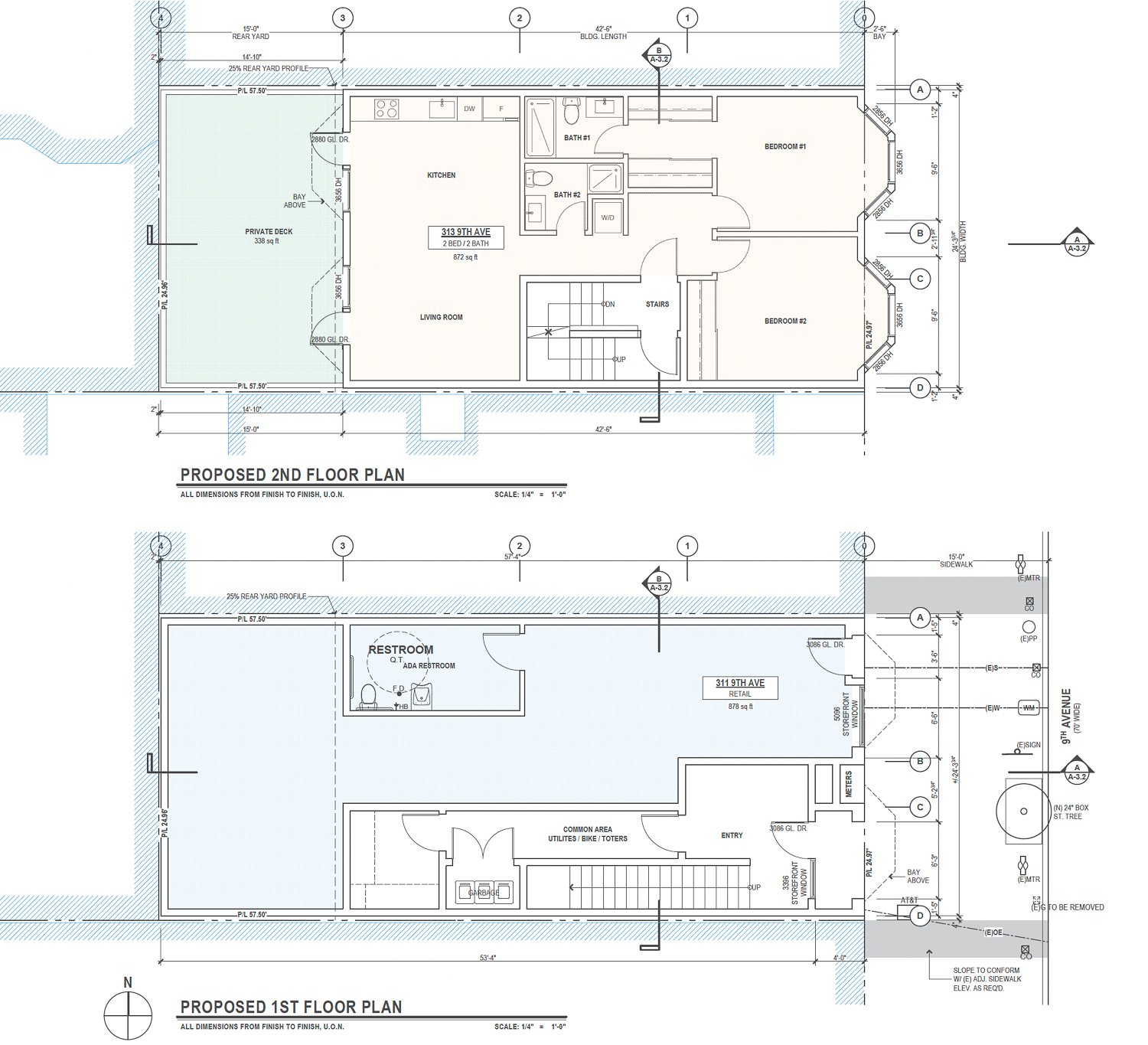 311 9th Avenue first and second level floor plan, illustration by Schaub Li Architects