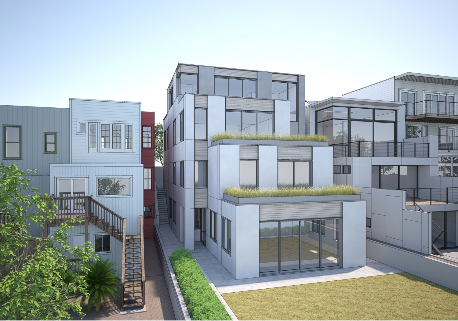 4250 26th Street rear yard, rendering by Edmonds + Lee Architects