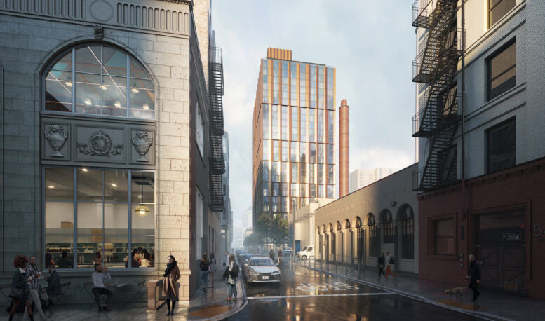 469 Stevenson Street pedestrian view, rendering by Solomon Cordwell Buenz