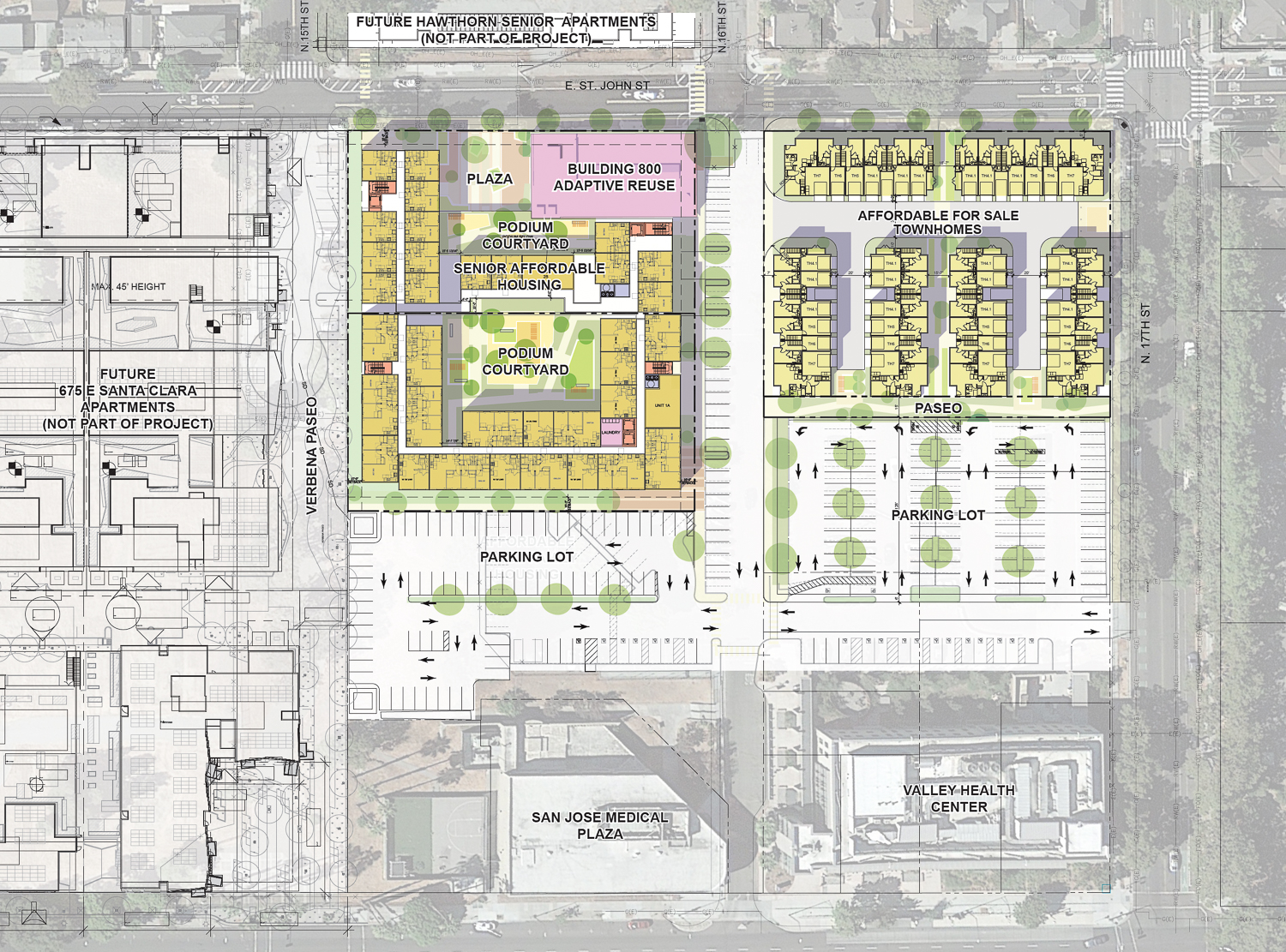 East Santa Clara Street master plan phase two site map, illustration by Studio T Square