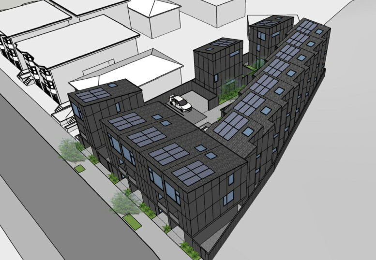 5527 Vicente Way aerial view, rendering by workshop1