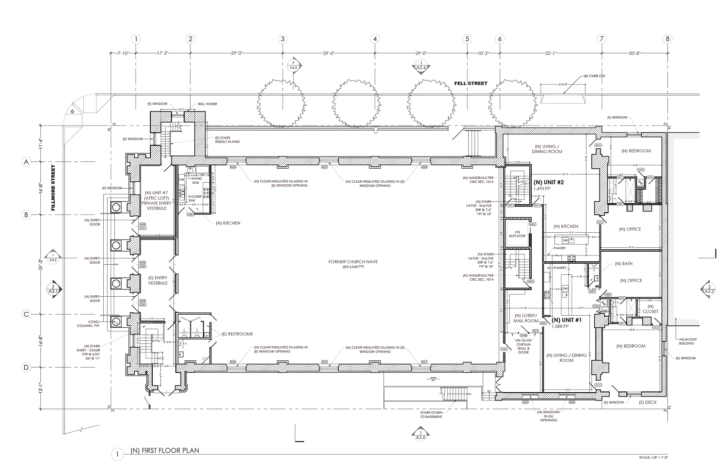 554 Fillmore Street ground-level floor plan, illustration by Architects SF