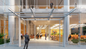 555 Howard Street lobby, rendering by Steelblue