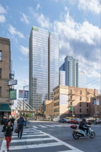 555 Howard Street pedestrian view, rendering by Steelblue