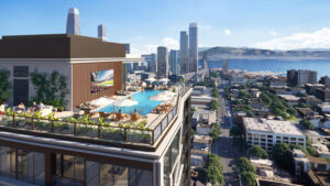 598 Bryant Street amenity pool deck, rendering by BDE Architecture