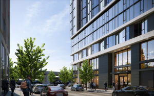 650 Harrison Street pedestrian view, rendering by BDE Architecture