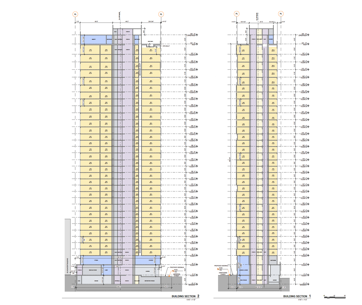 650 Harrison Street vertical elevation, illustration by BDE Architecture