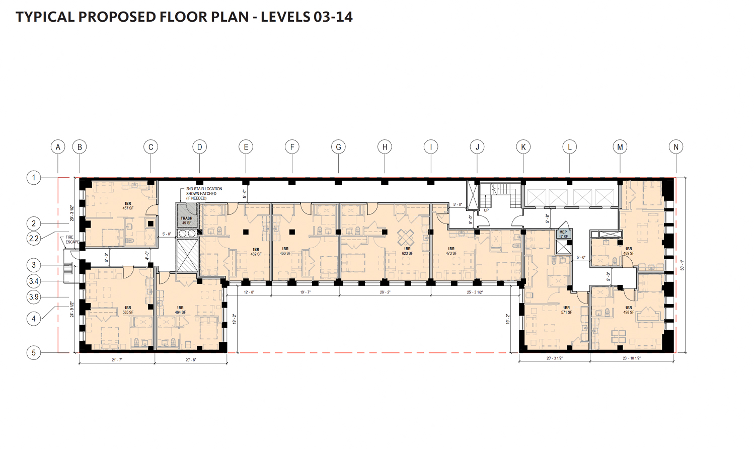 785 Market Street proposed remodeled floor plans for levels three through 14, illustration by Gensler