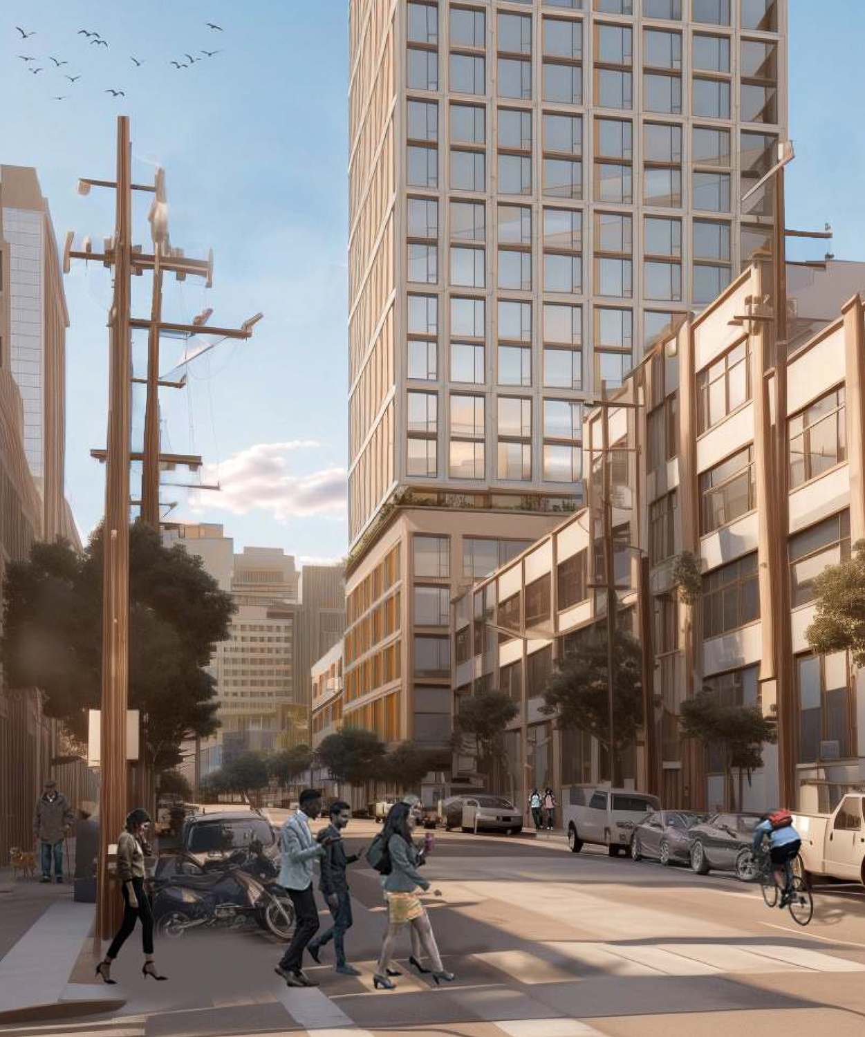 955 Sansome Street view along Sansome Street, rendering by Handel Architects