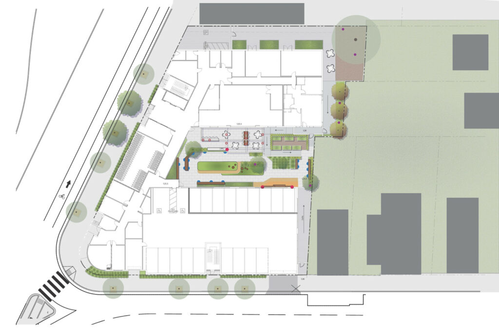 Maudelle Miller Shirek, site map by MWA Architects
