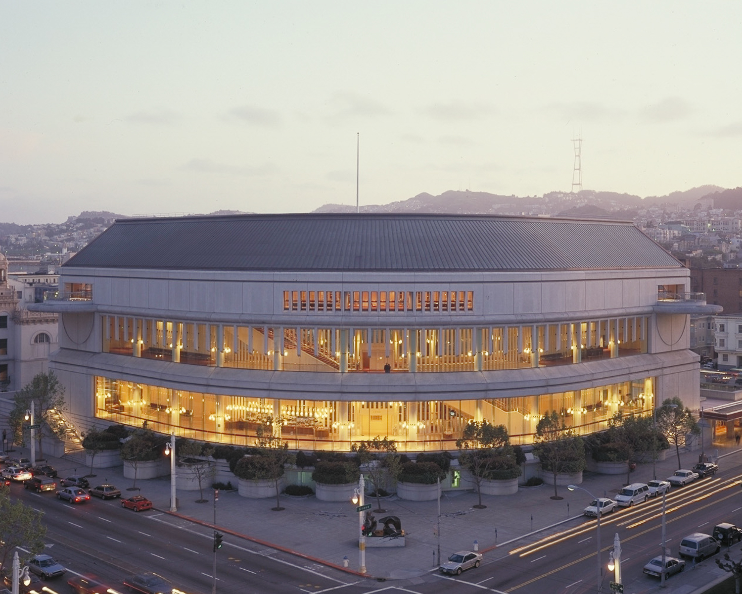 San Francisco Symphony Hall aerial view, image by Craig Mole courtesy the Symphony