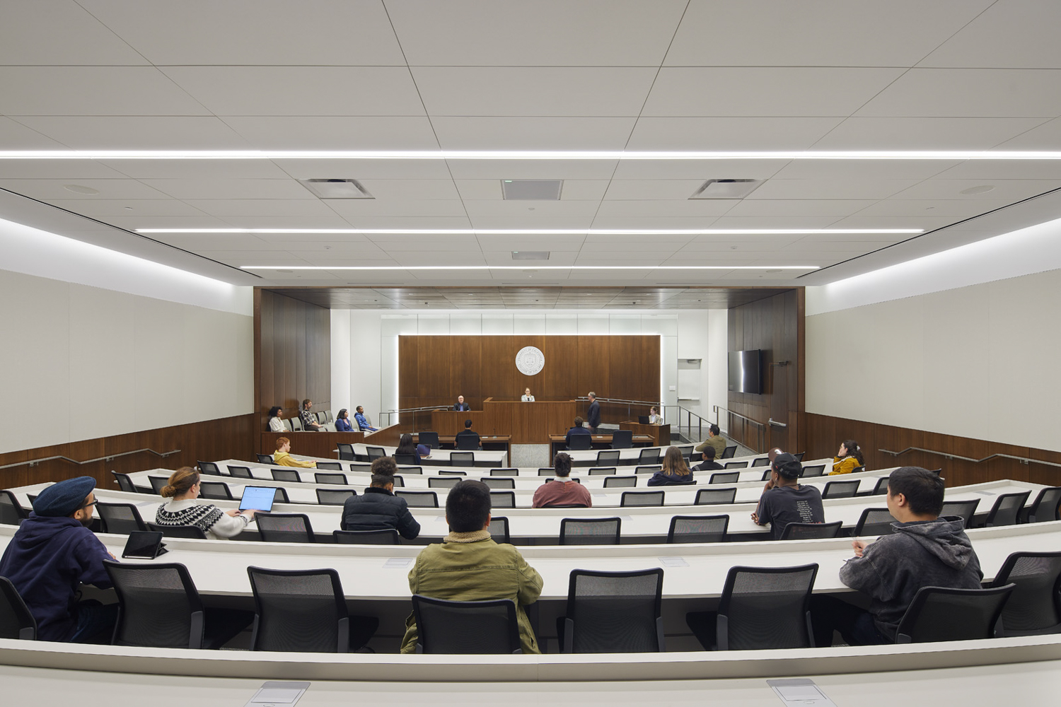 The Academe at 198 mock-courtroom classroom, image by Bruce Damonte