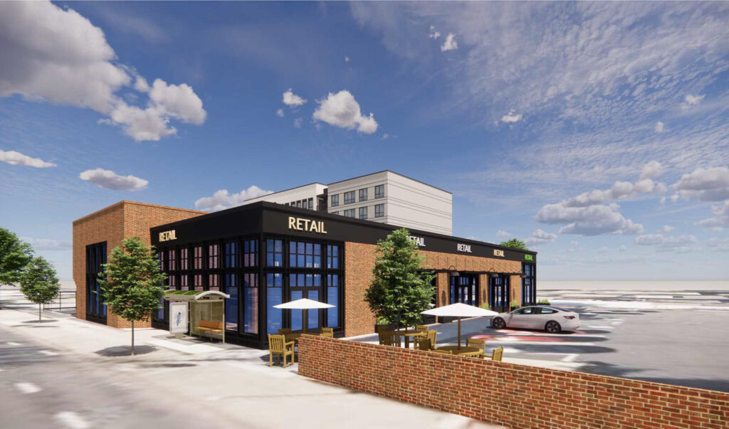 2154 MacArthur Boulevard retail structure, rendering by BDE Architecture