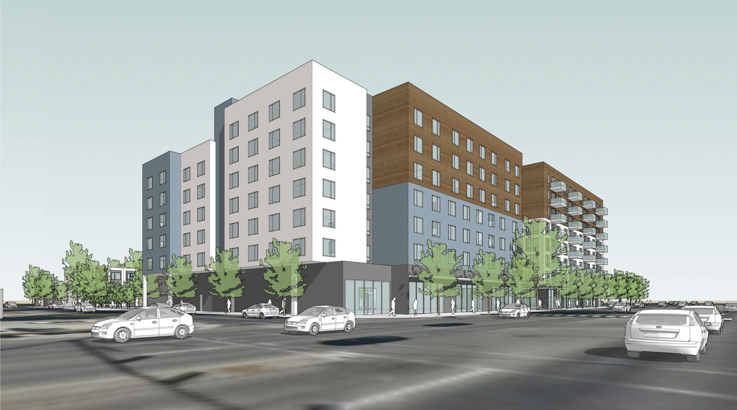 3400 El Camino Real hotel, rendering by Lowney Architecture