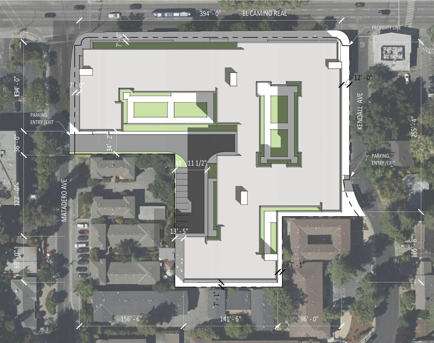 3606 El Camino Real site map, illustration by Lowney Architecture