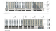 3781 El Camino Real north and south facade elevations, illustration by Lowney Architecture