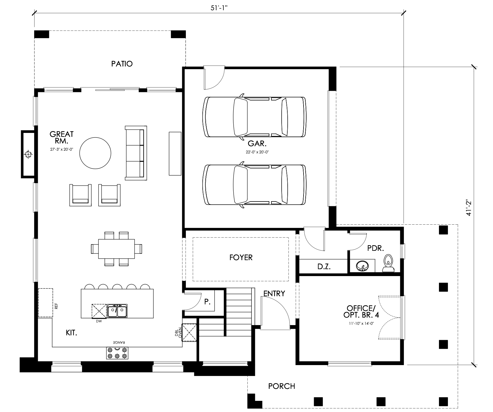 1655 Lincoln Avenue Unit Type 1 First Floor Plan