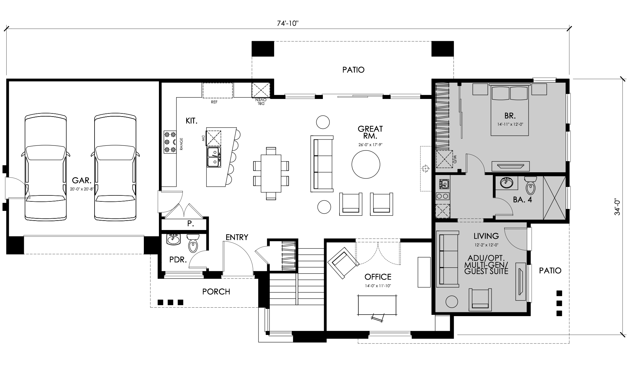 1655 Lincoln Avenue Unit Type 2 First Floor Plan