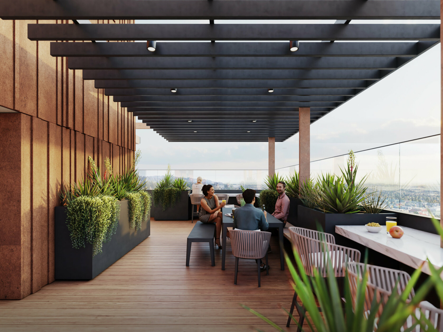 2435 Haste Street rooftop deck, rendering by Studio KDA