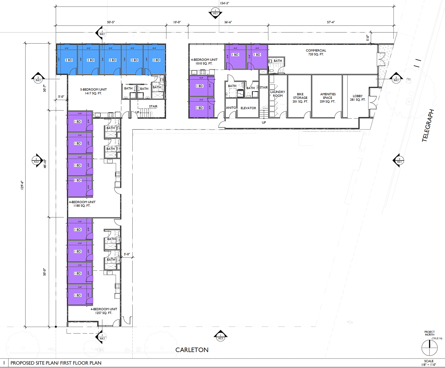 2614 Telegraph Avenue floor plan, illustration by Gunkel Architecture