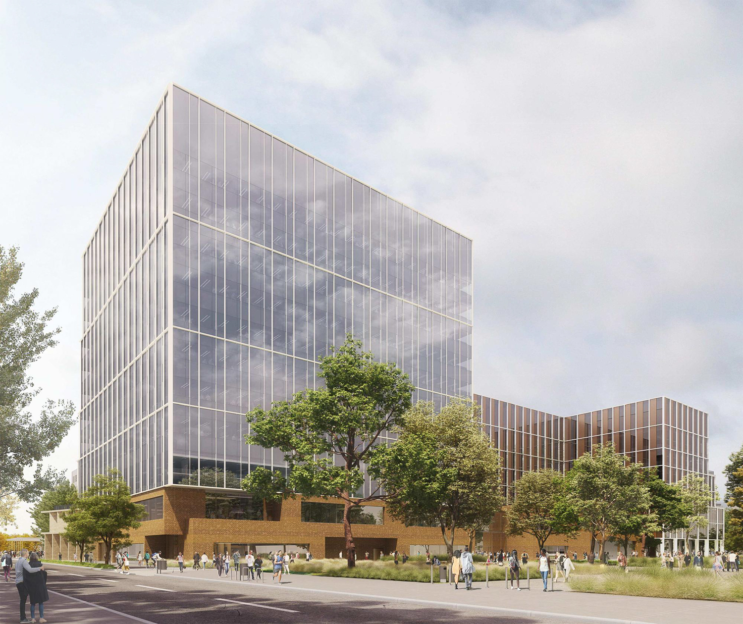 300 Aggie Square establishing view, rendering by ZGF Architects