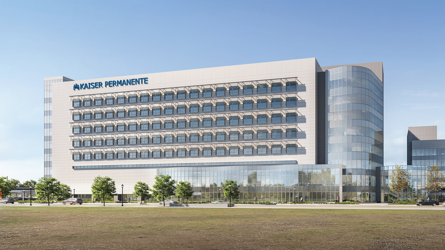 Kaiser Sacramento Railyards Medical Center hospital building, design by SmithGroup