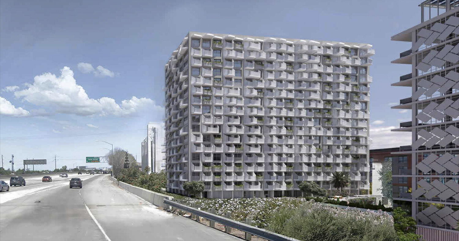 Terraine view from the freeway, rendering by Studio Gang