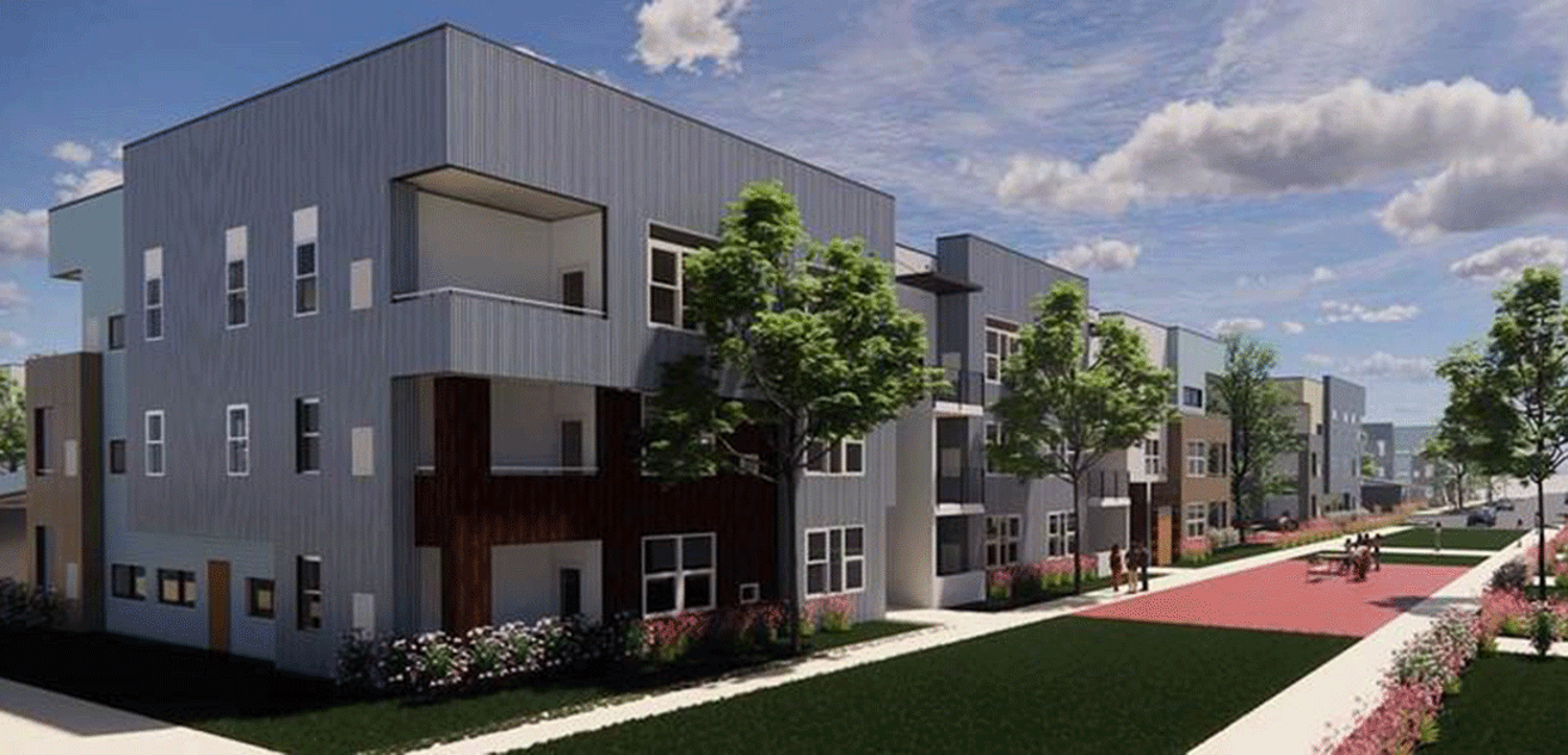 Township 9 townhomes, rendering by Architects Local