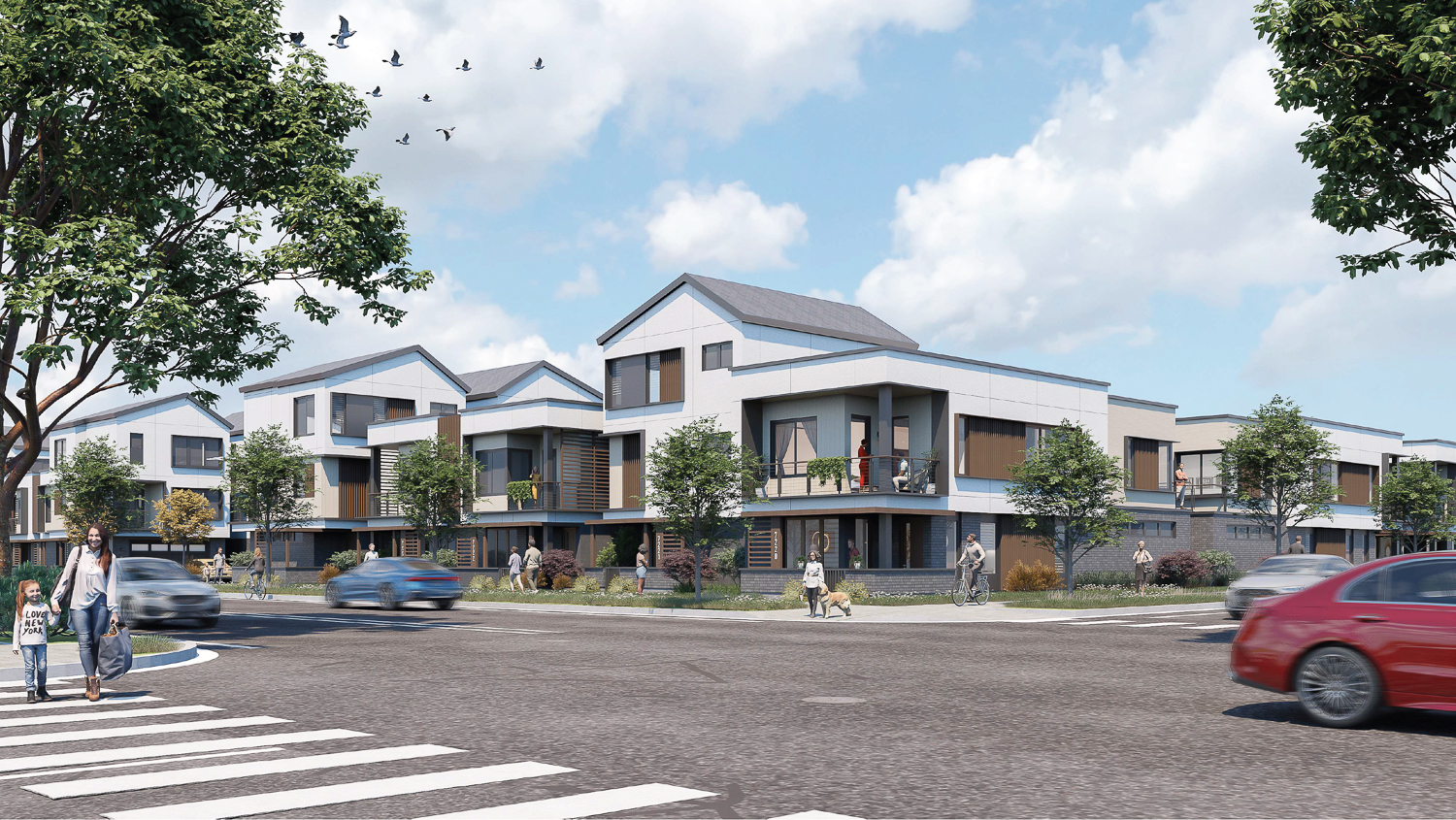 2100 Q Street single-family homes, rendering by TCA Architects