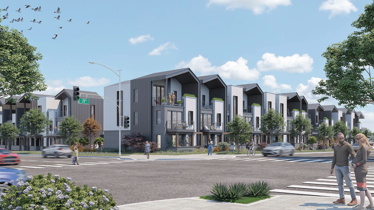 2100 Q Street townhomes, rendering by TCA Architects