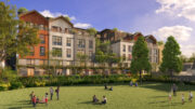 2136 San Pablo Avenue seen from George Florence Park, rendering by Trachtenberg Architects