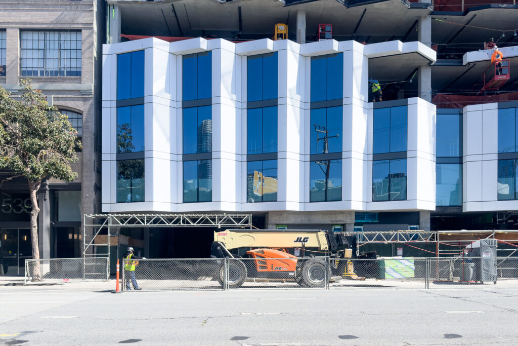 Facade Installation Starts for 555 Bryant Street in SoMa, San Francisco ...