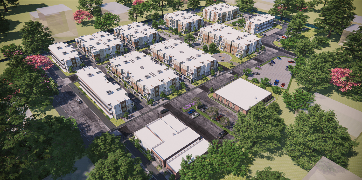 5955 Riza Avenue aerial view, rendering by Bay Area Project Pro