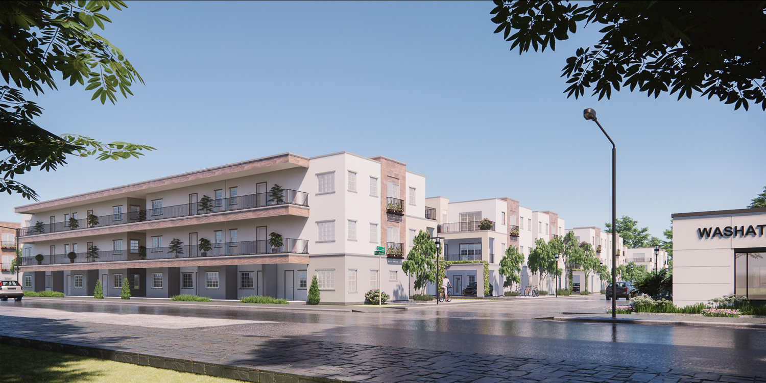 5955 Riza Avenue looking at the balconies, rendering by Bay Area Project Pro