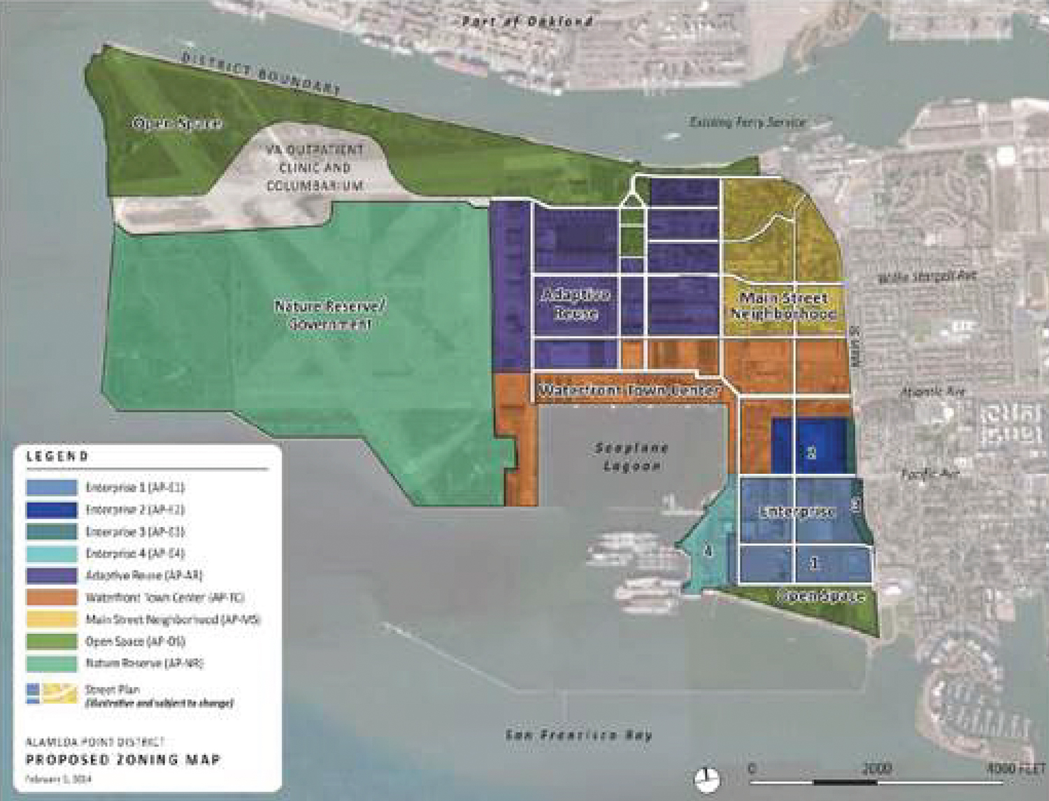 Alameda Point zoning map, illustration from project plans