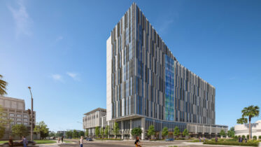 California Tower southeast approach, rendering by SmithGroup