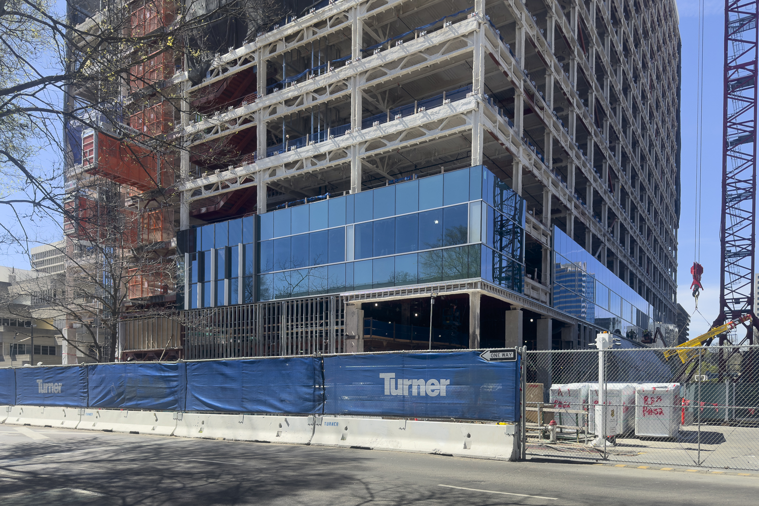 DGS Resources Building facade installation rising over 9th Street, image by author