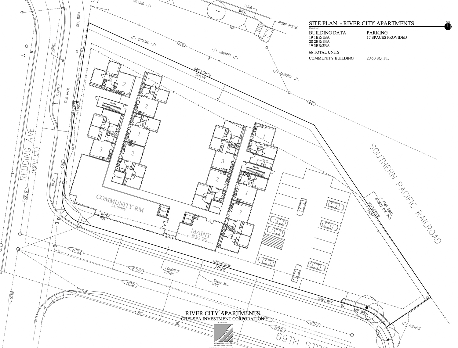 River City Affordable Apartments at 1601 69th Street, site map by McKinley Associates