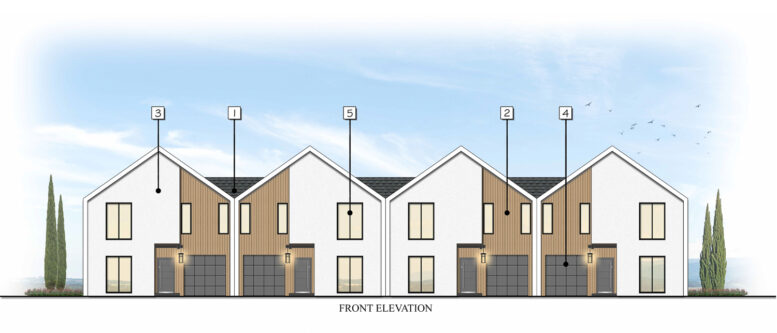 14936 Sutton Drive front elevation, illustration by TDDG