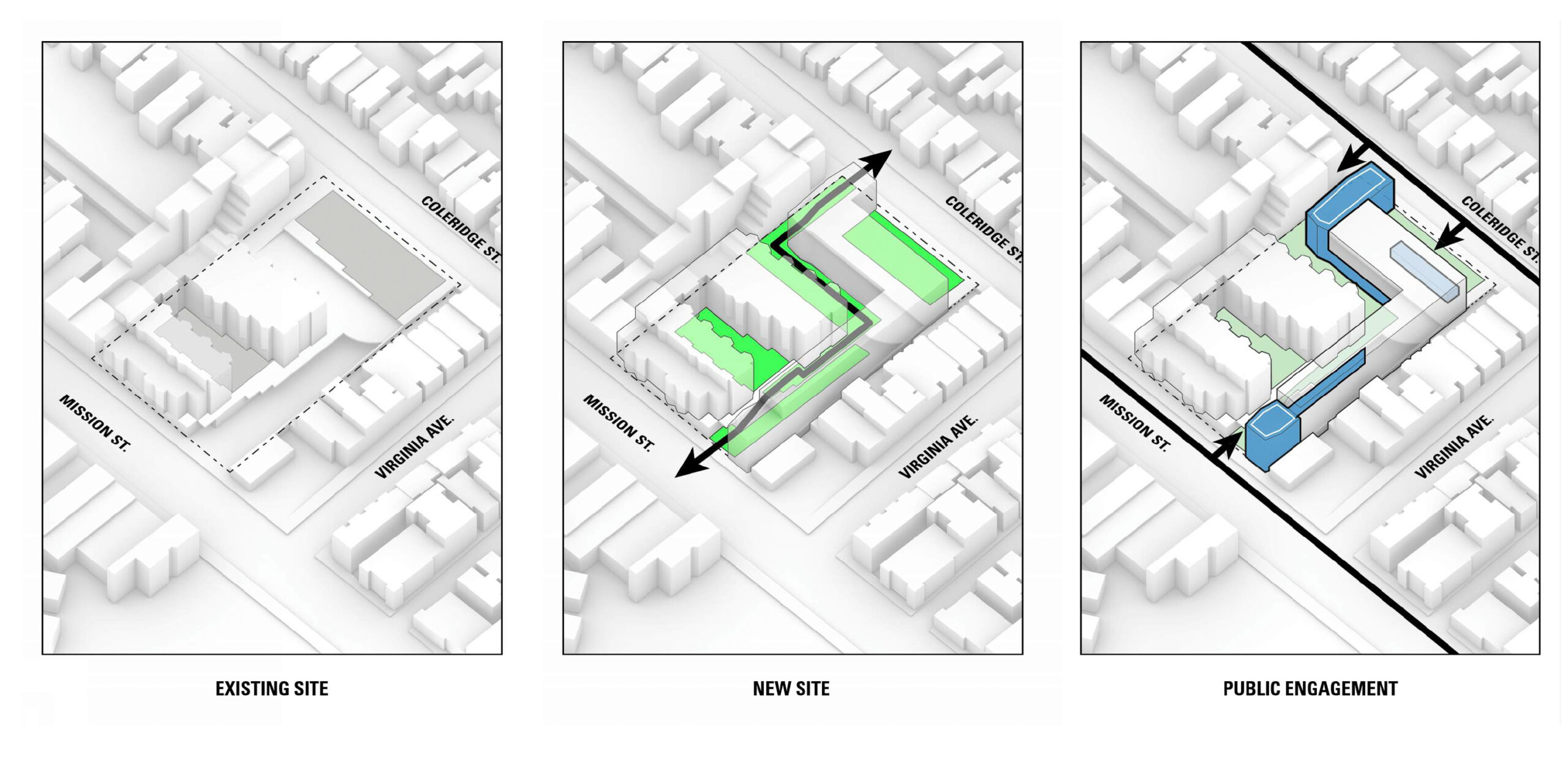 3333 Mission Street redesign scheme, illustration by BAR Architects