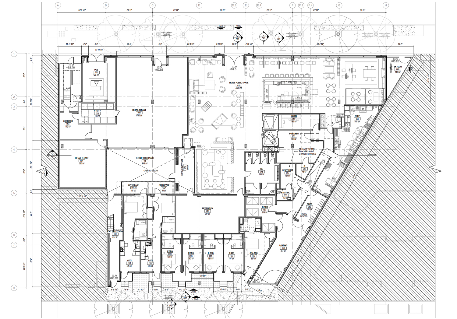 465 Grove Street ground-level floor plan, rendering by Stanton Architecture