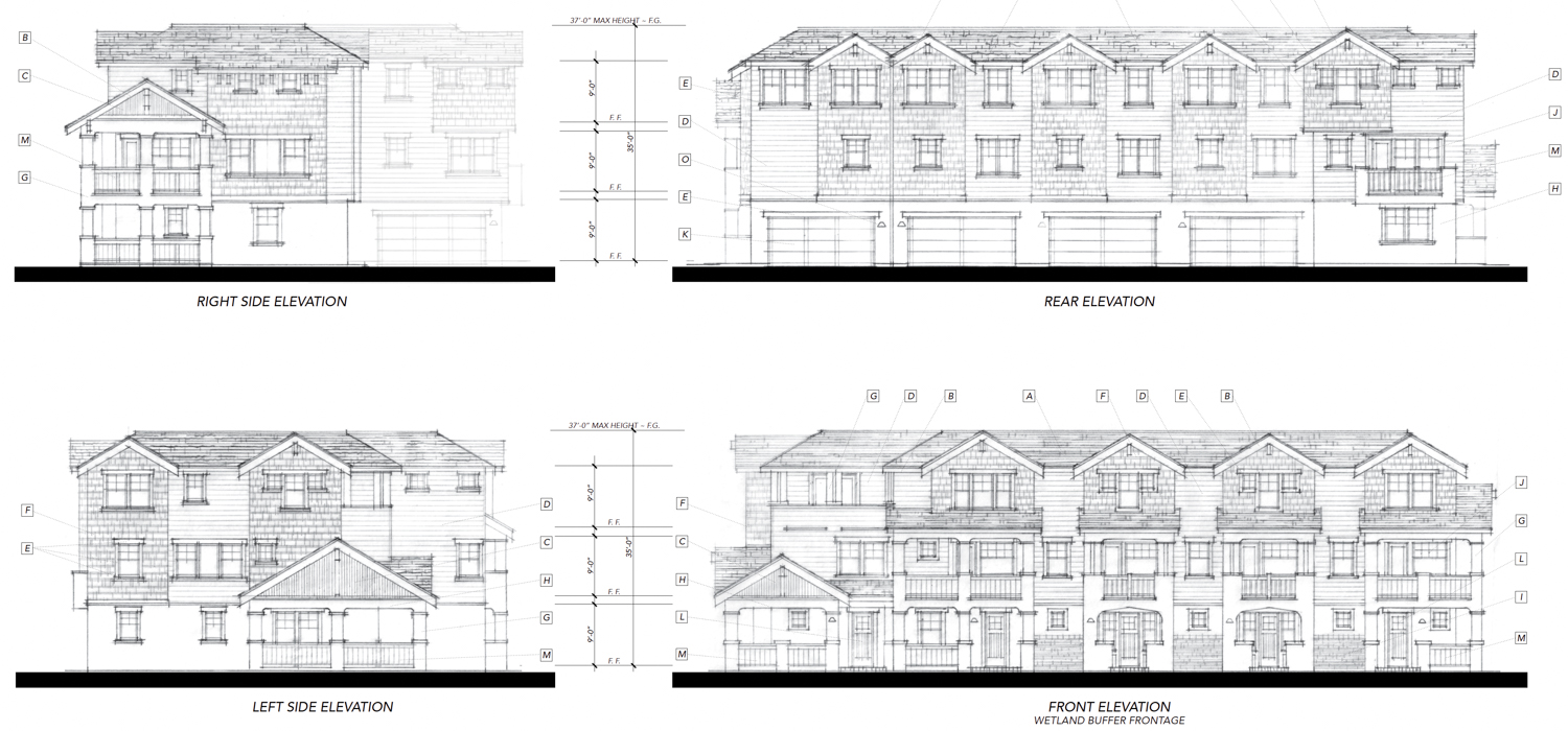 Auburn Grove Townhomes, illustrations by Fournier Design Studio and Hunt Hale Jones Architects