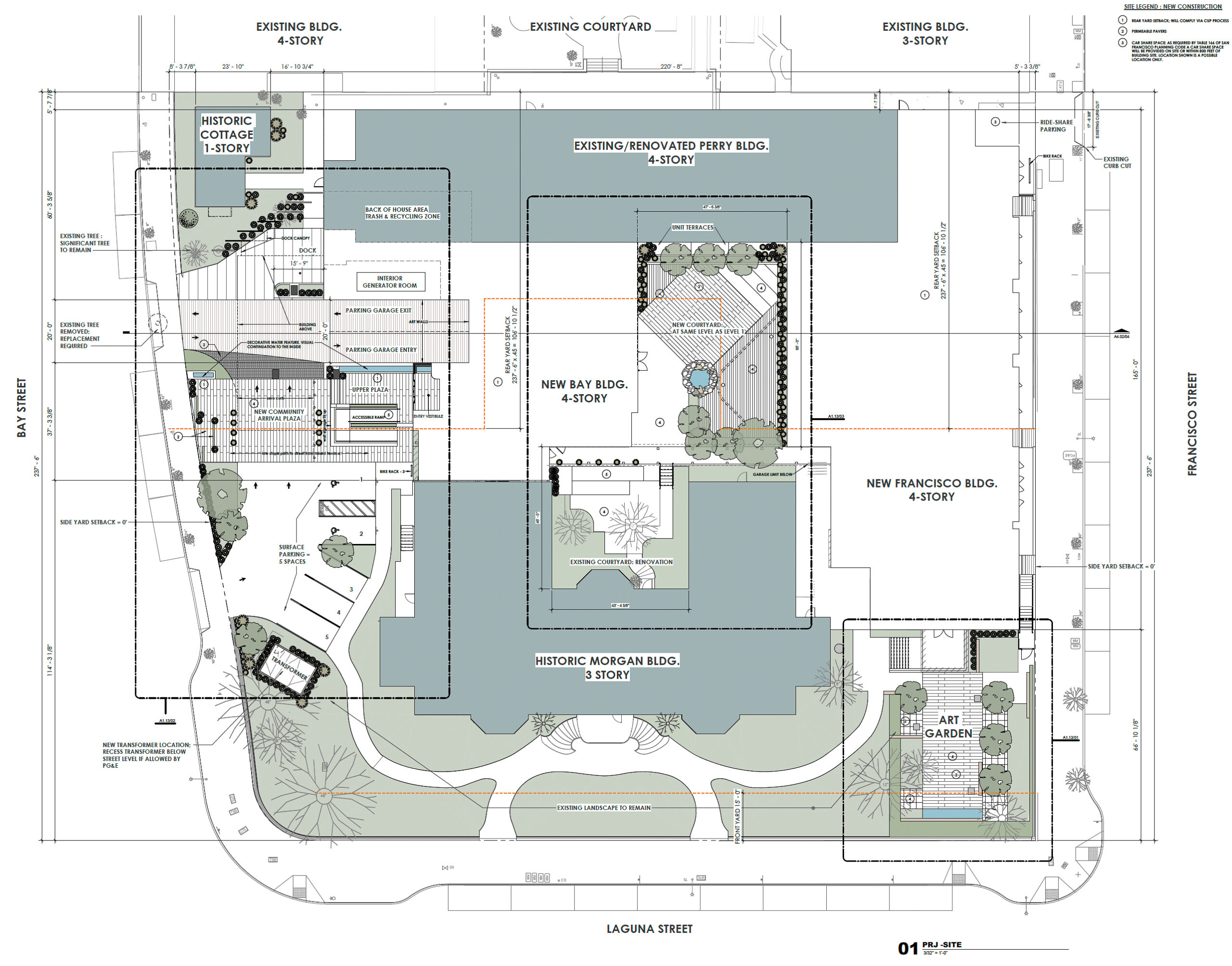 Heritage on the Marina site map, illustration by HKS Architects