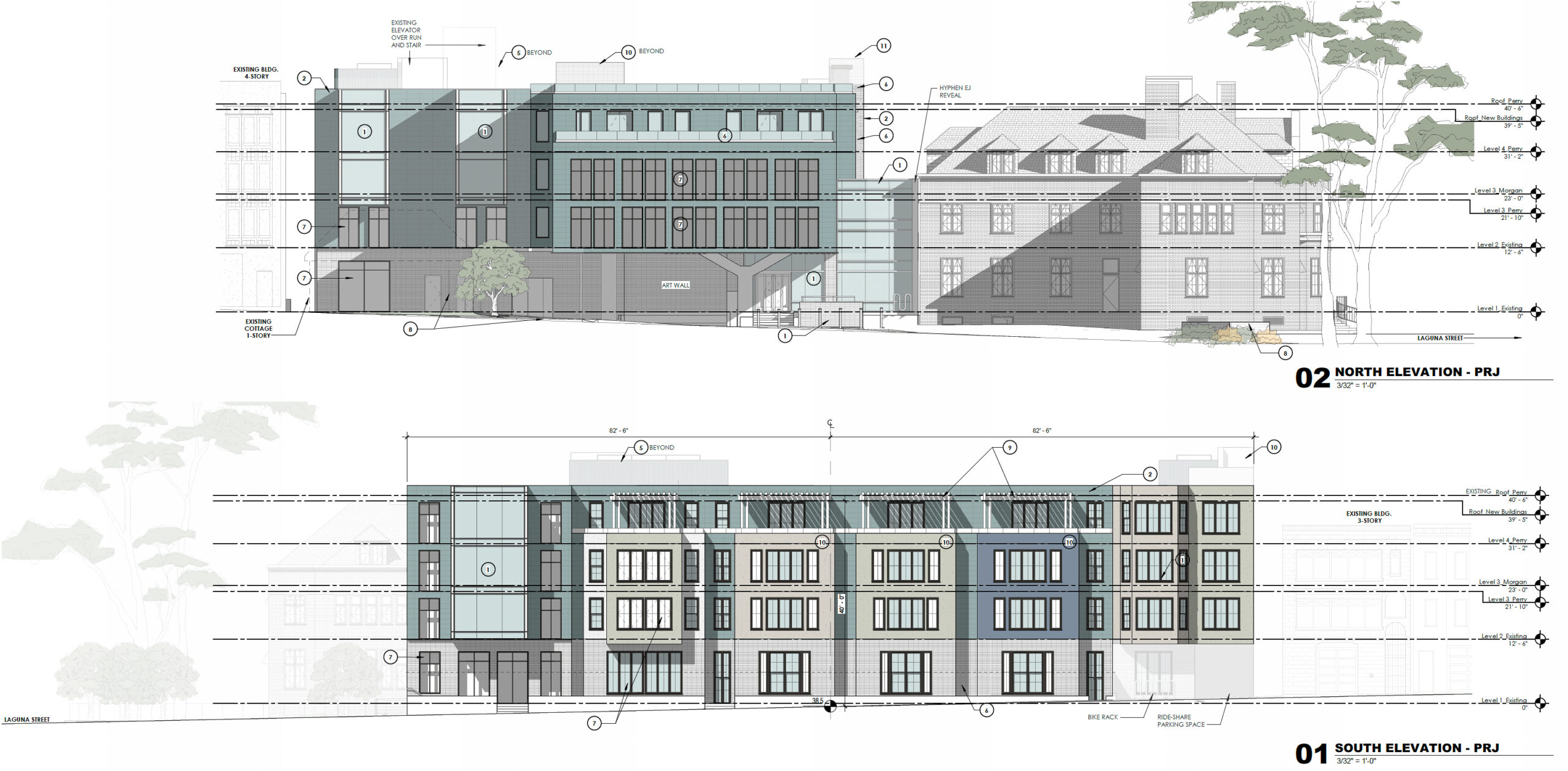Heritage on the Marina updated facade elevations, illustration by HKS Architects