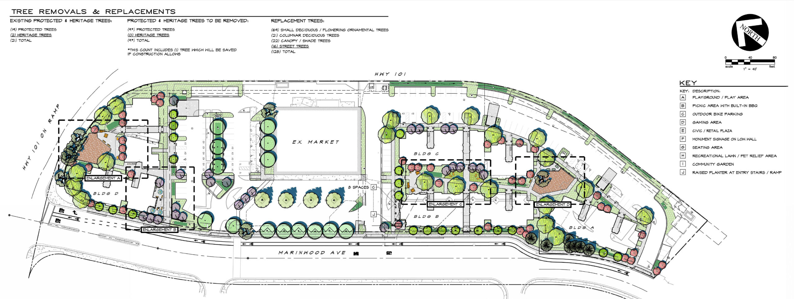 Marinwood Avenue, landscaping map by Carlile Macy