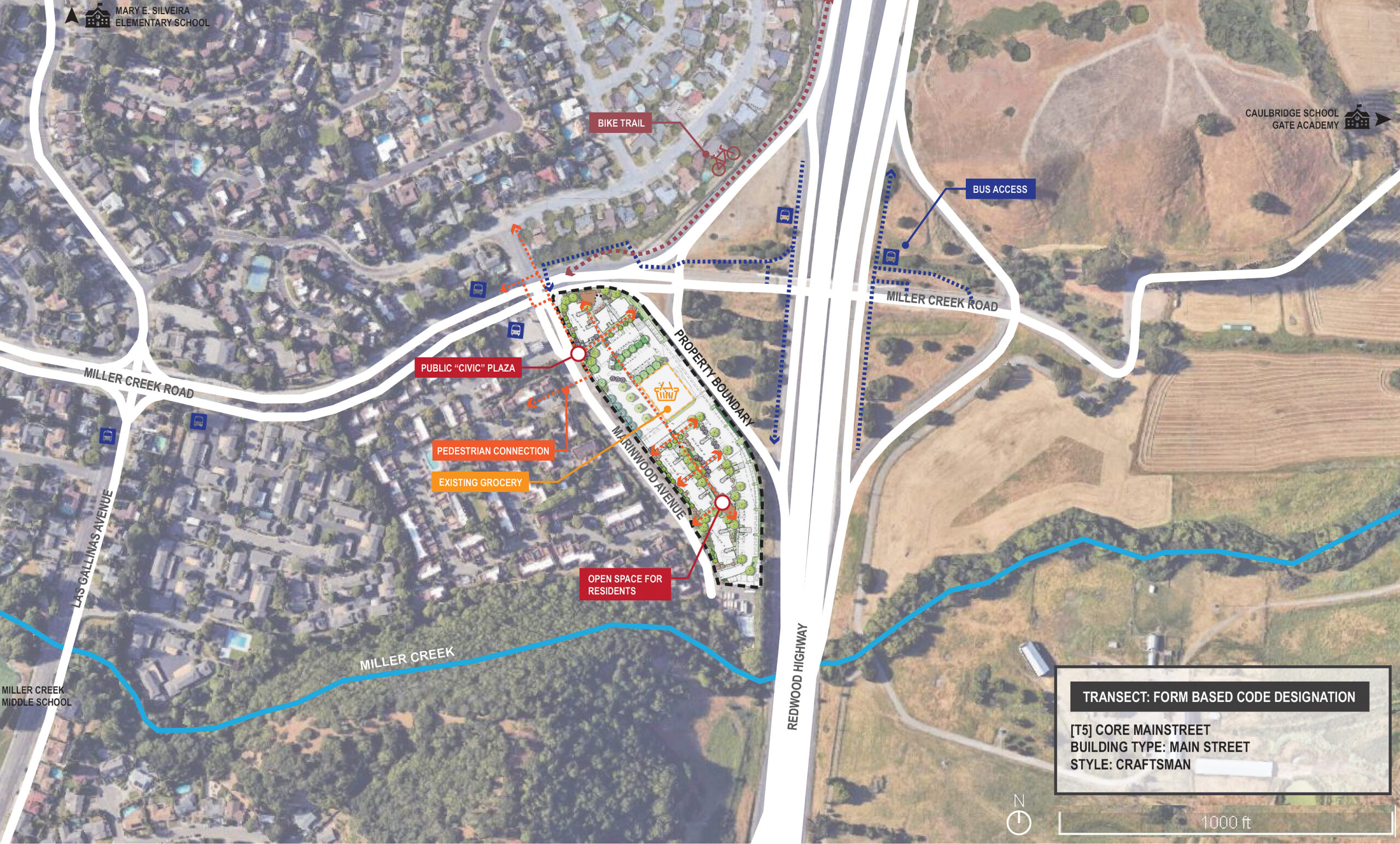 Marinwood Avenue site map, illustration by LPAS