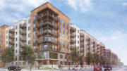 Moonlite Center condominiums street view, rendering by Van Meter Williams Pollack